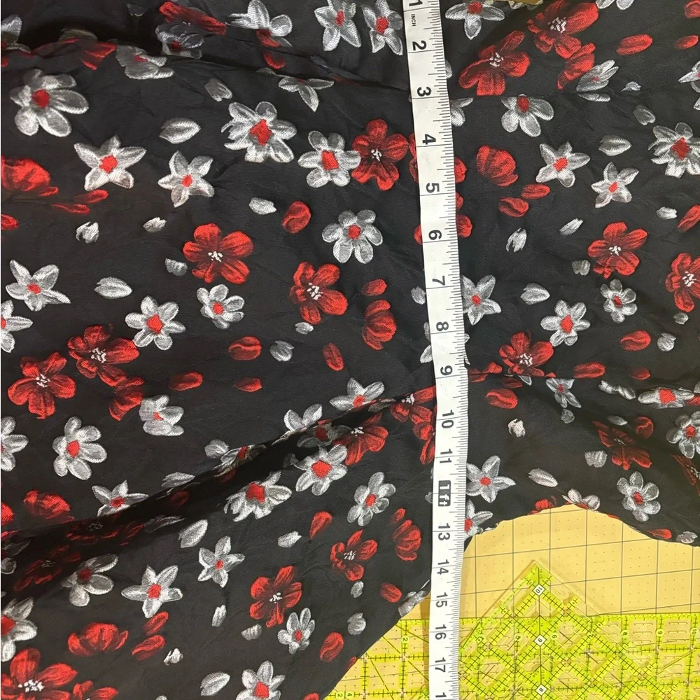 Adrianna Papell Black Dress with Red Floral Accents - Picture 8 of 10